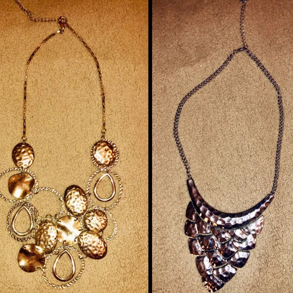 Silver/Gold Statement Necklace Bundle